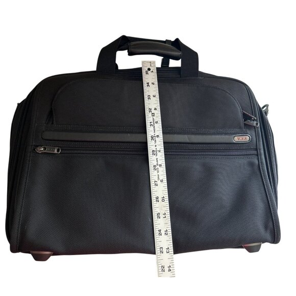 Tumi Expandable Black Nylon Leather Laptop Briefcase Carry On W/Shoulder Strap - Picture 12 of 13